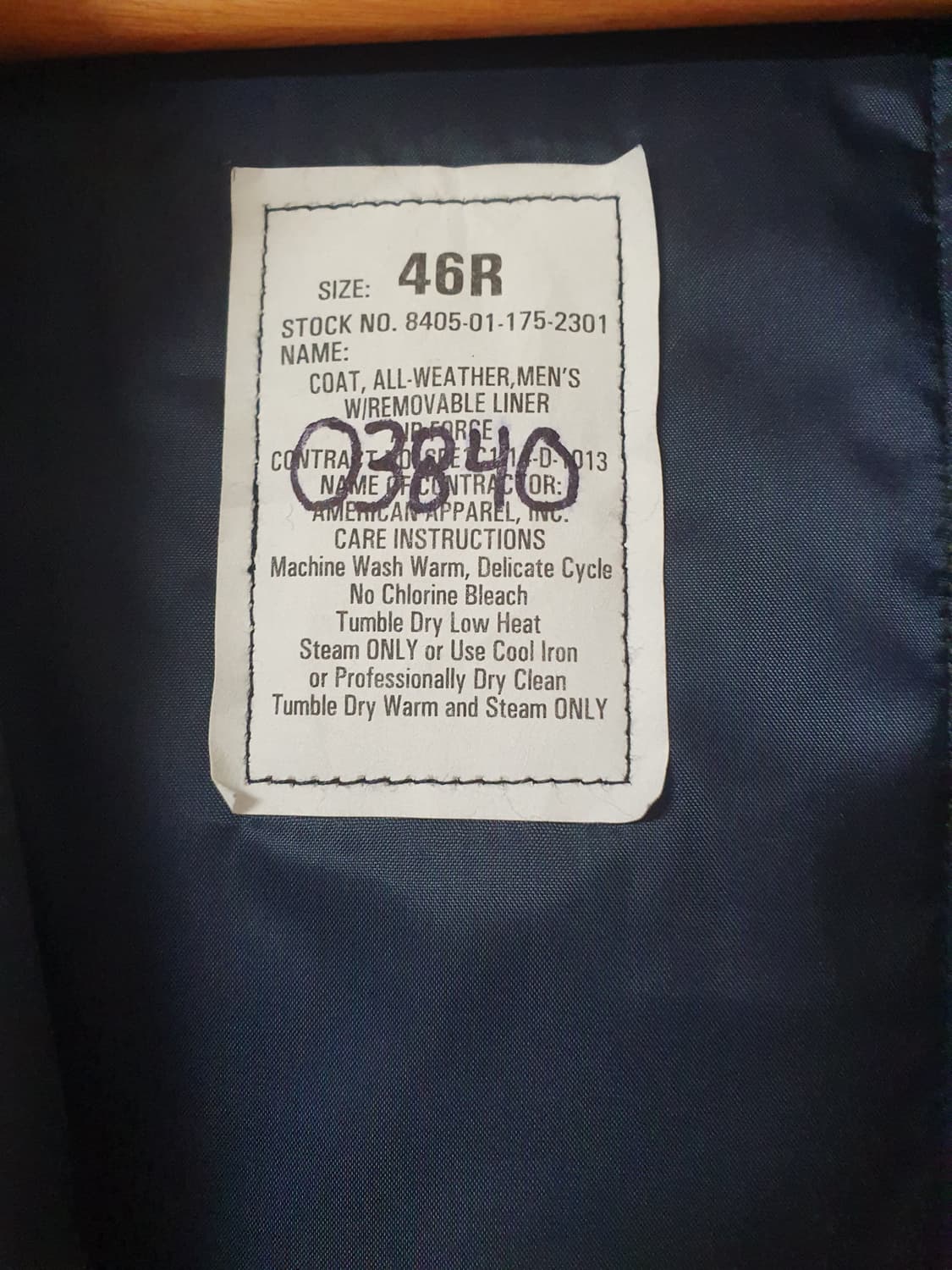 [XL,46R]미공군 올웨더 트렌치코트 상품이미지3