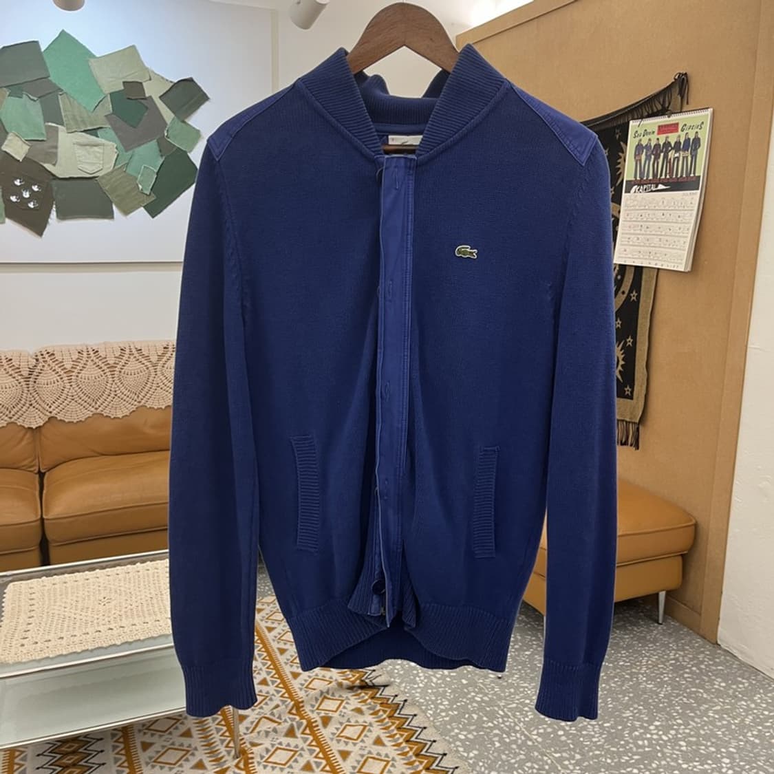 라코스테 캐주얼 빈티지 레트로 집업 니트 가디건 3 C11036 상품이미지3