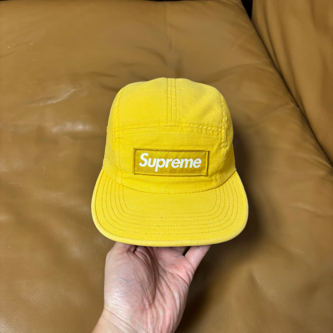 Supreme 슈프림 20ss 밀리터리 워시드 옐로우 캠프캡 모자 상품이미지3