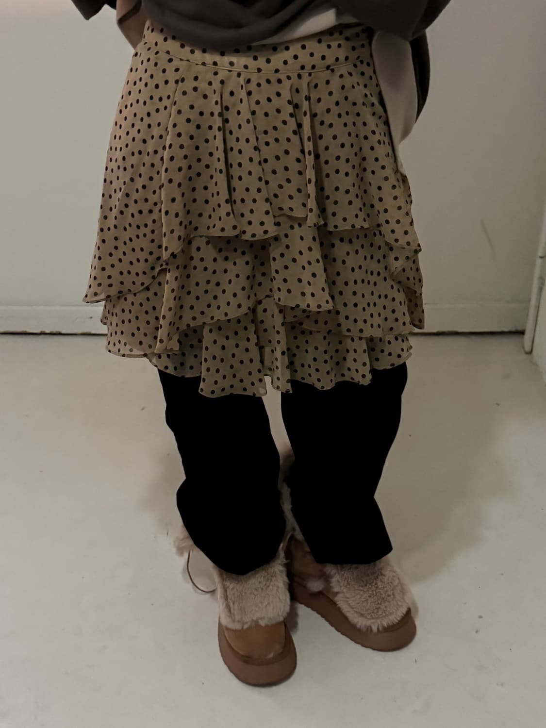 일본빈티지 브라운 도트 스커트  상품이미지1