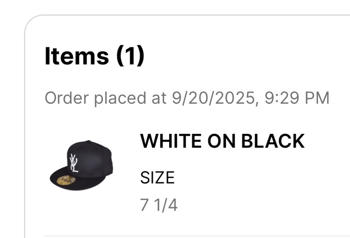 Yvl New era white on black 상품이미지1