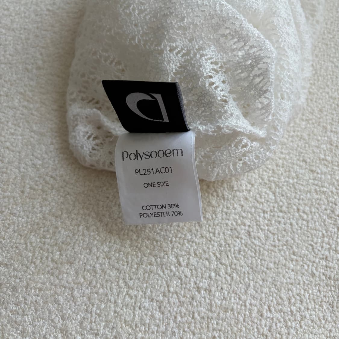 폴리수엠 LACE SCRUNCHED BEANIE, WHITE 상품이미지5