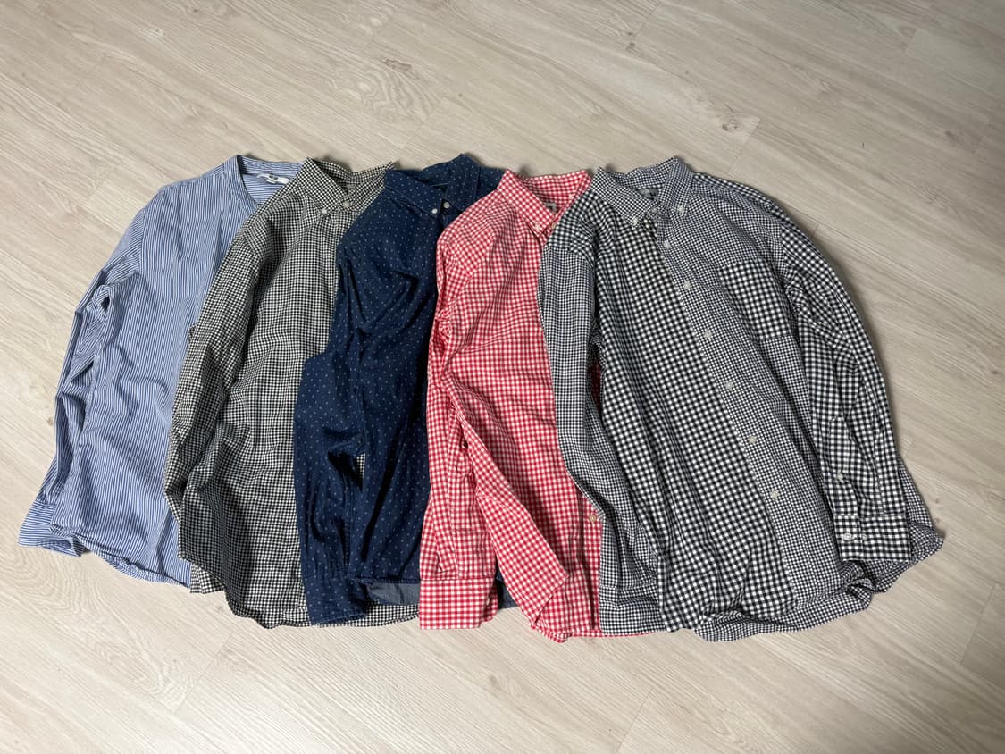 [M] 유니클로 남성 체크/스트라이프 5종 셔츠 상품이미지1