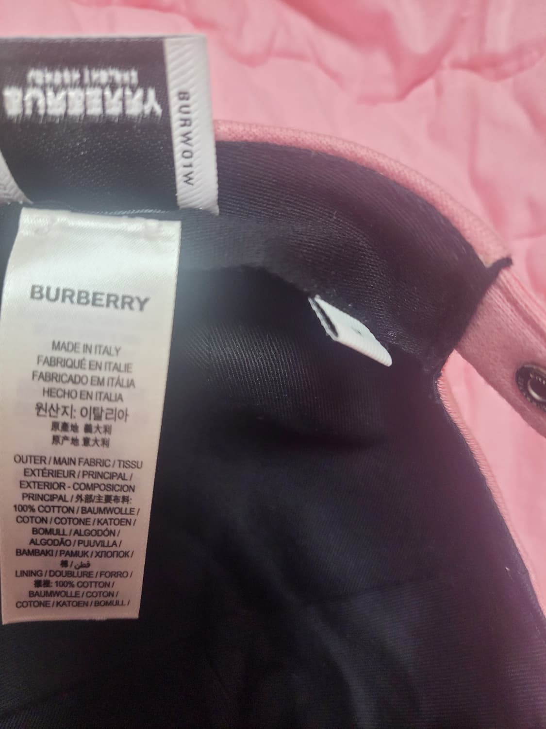 정품)급처상태좋음!버버리 로고 핑크 볼캡 야구 모자 남녀공용 M사이즈 상품이미지8