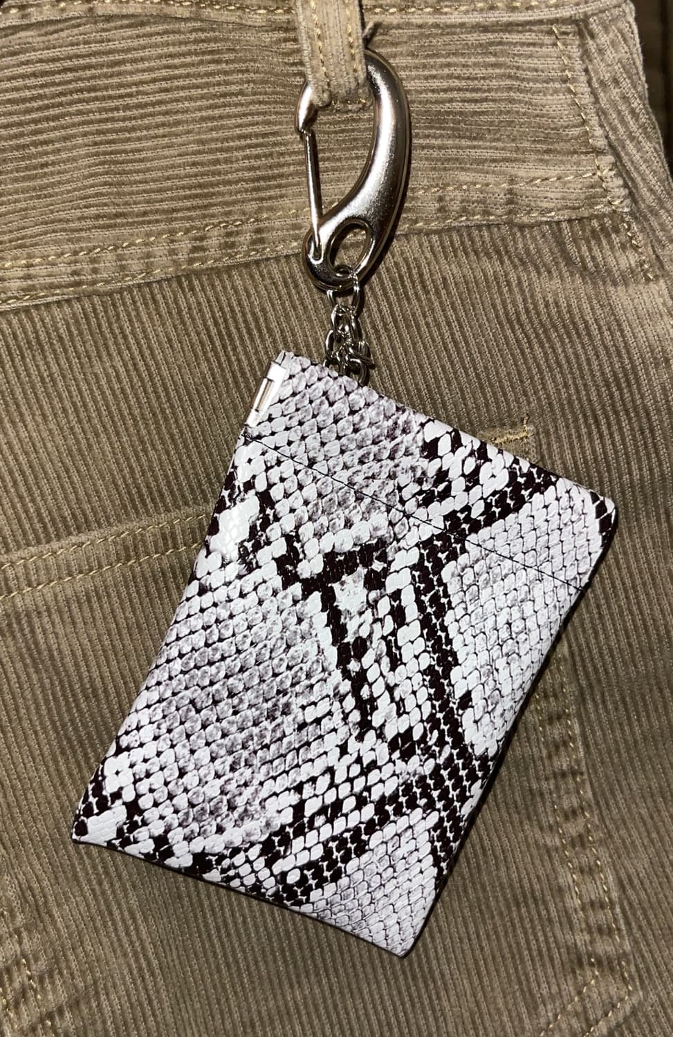 뱀피 가죽 키링 미니 지갑 자석 카드지갑  상품이미지1