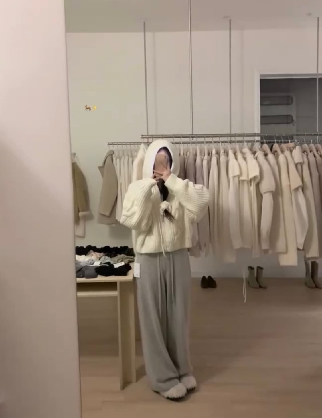 (새상품)누아누아 뮤뮤 케이블 후드집업니트 상품이미지1