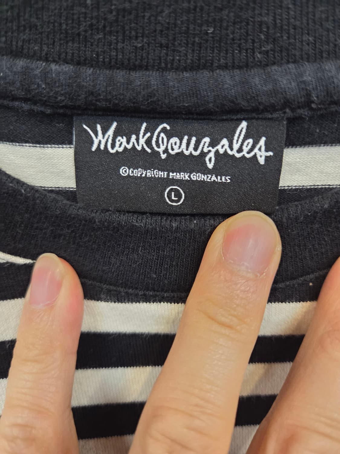 와릿이즌 마크곤잘레스 단가라 스트라이프 반팔 L 상품이미지3