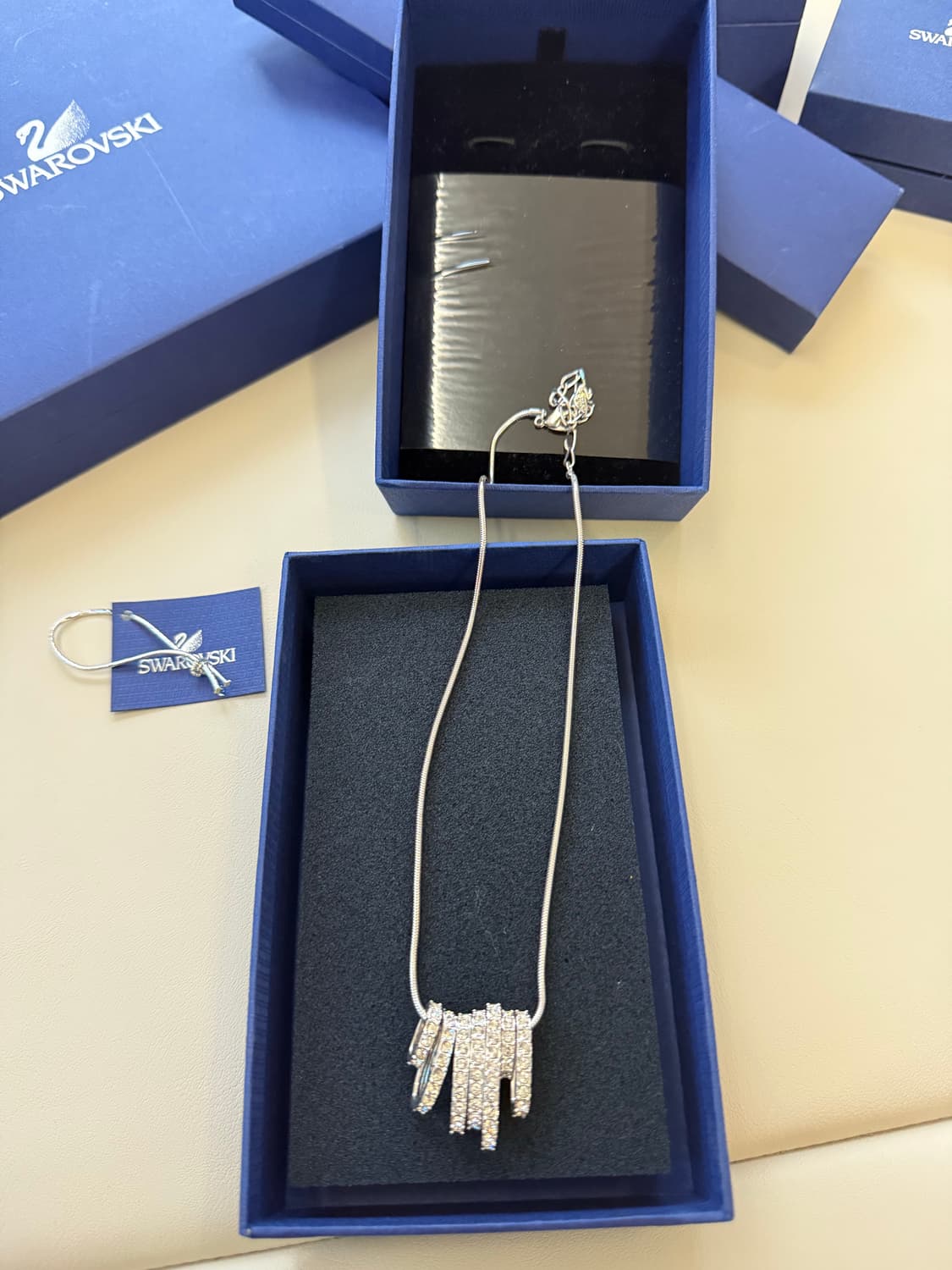 스와로브스키 댄스 네크리스 7열 크리스털 실버 플레이트 은 목걸이 다이아 상품이미지5