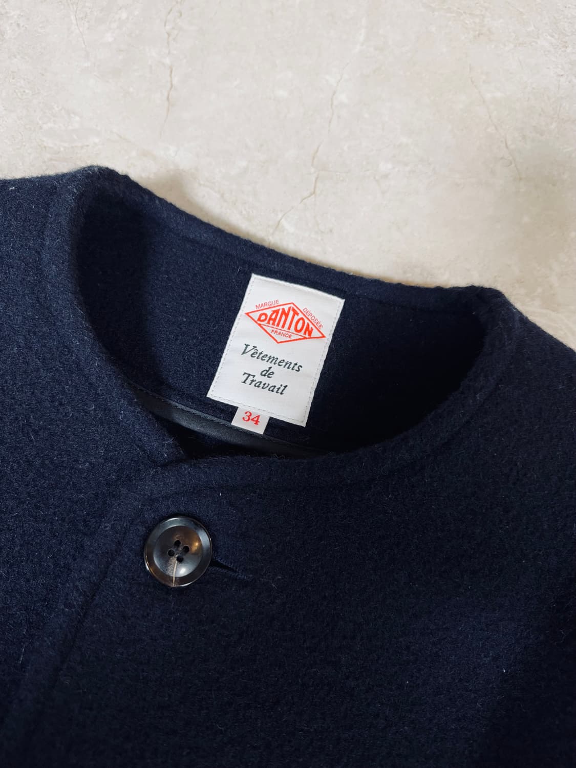 단톤 노카라 울자켓 네이비 상품이미지4