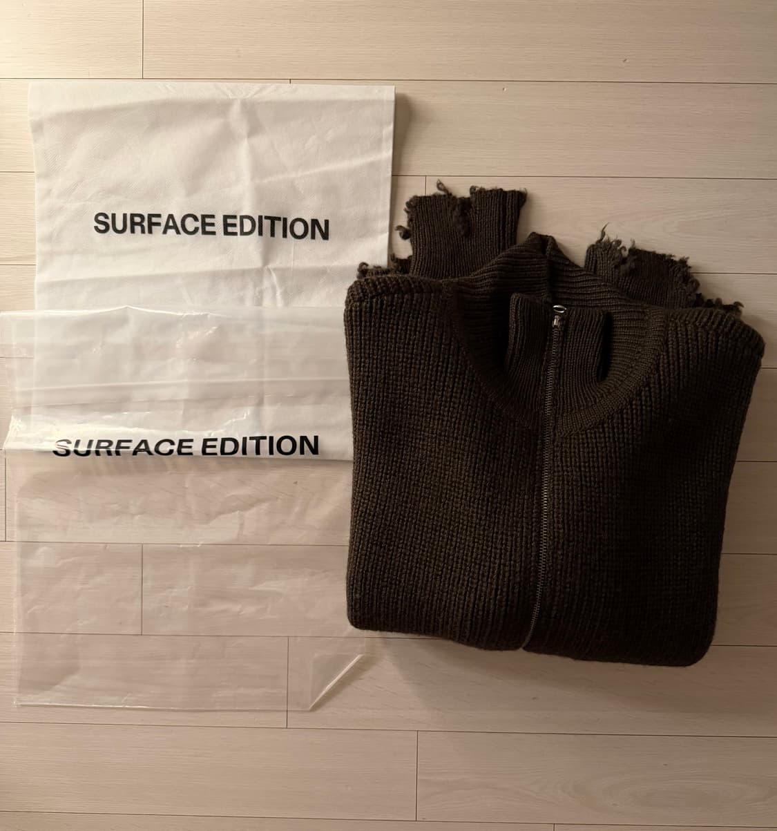 서피스에디션 디스트로이드 집업 니트 가디건 M 상품이미지2