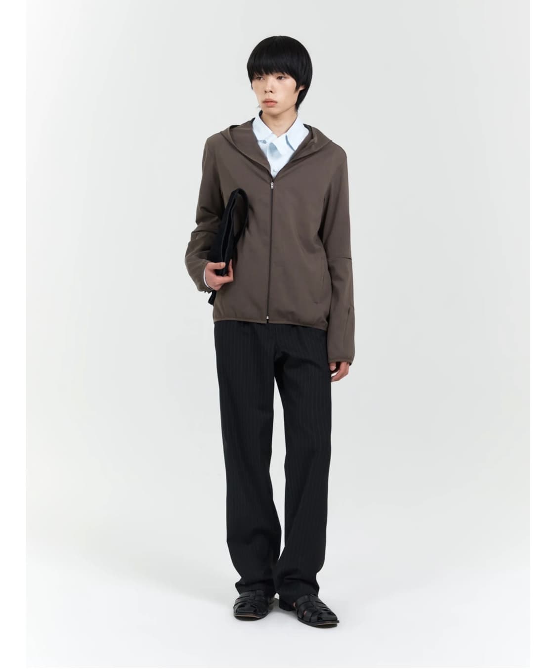 Mens Belted pocket trouser Black stripe 상품이미지3