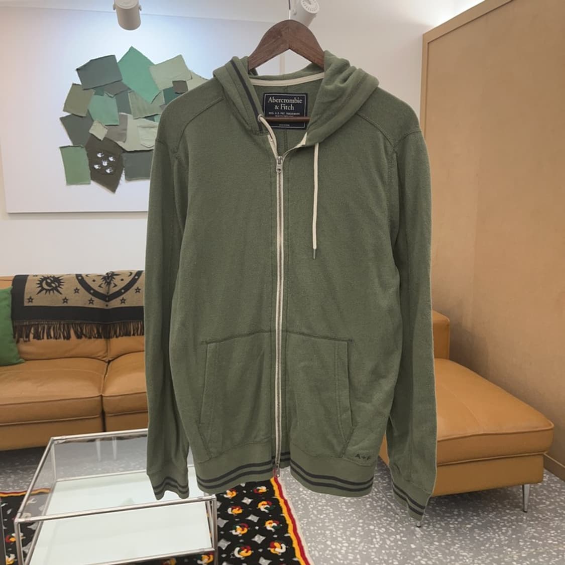 아베크롬비 올리브 말차 여리 후드 집업 L C06931 상품이미지3