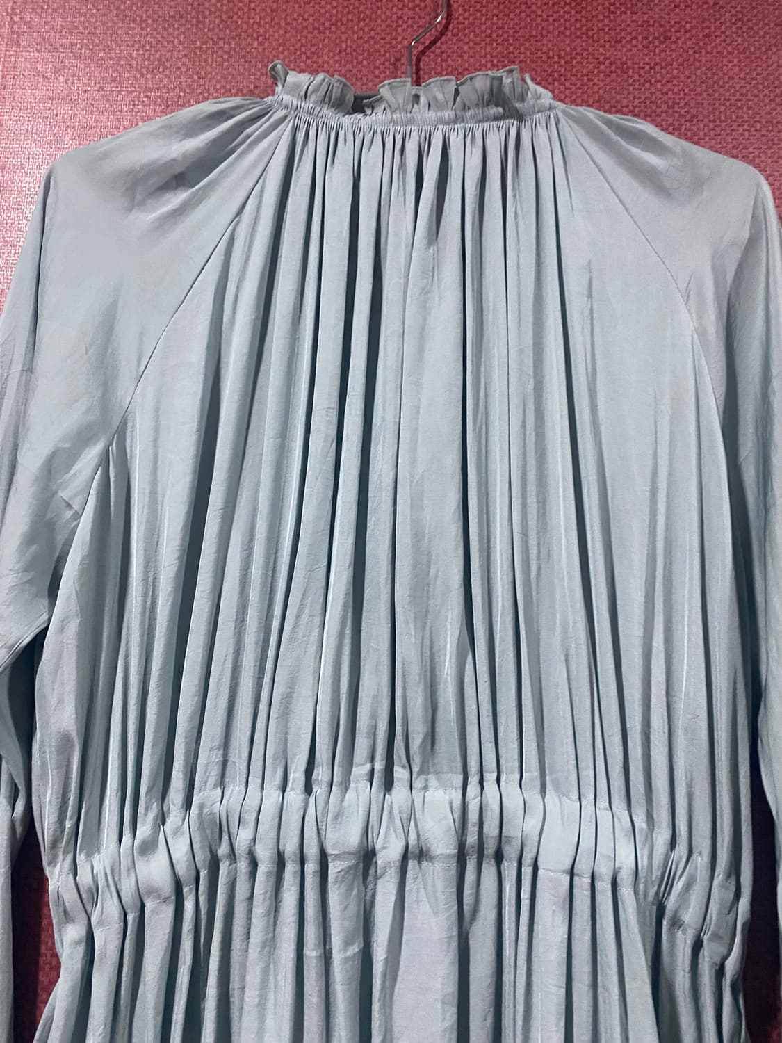 하늘색 셔링 롱 원피스 상품이미지8