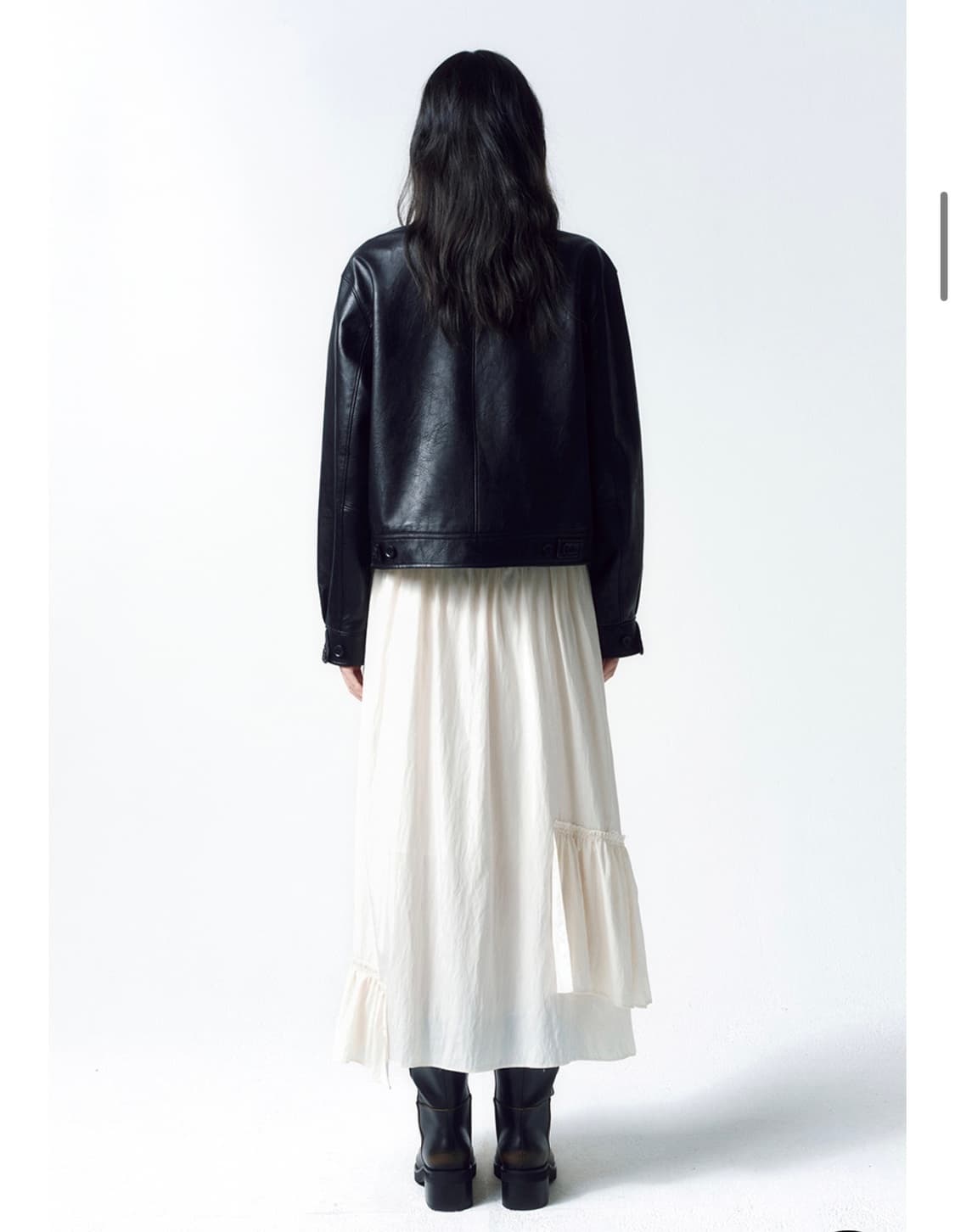 인사일런스 우먼 빈티지 버클 포우 레더 자켓 M 상품이미지4