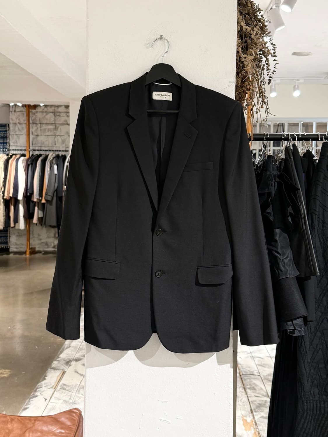 생로랑 블랙 라나 버진 울 싱글 블레이저 자켓 상품이미지1