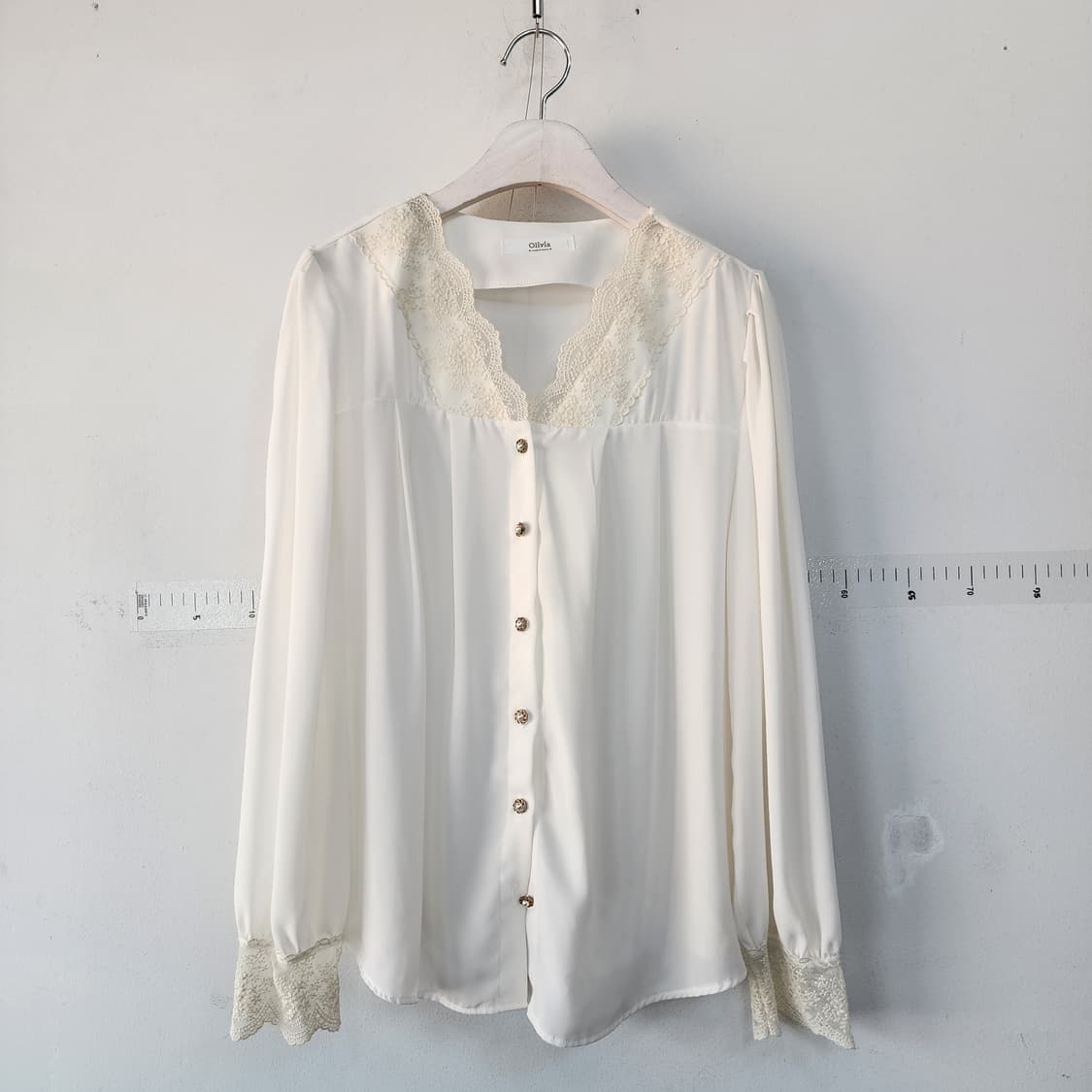 Olivia 레이스 블라우스 아이보리 상품이미지1