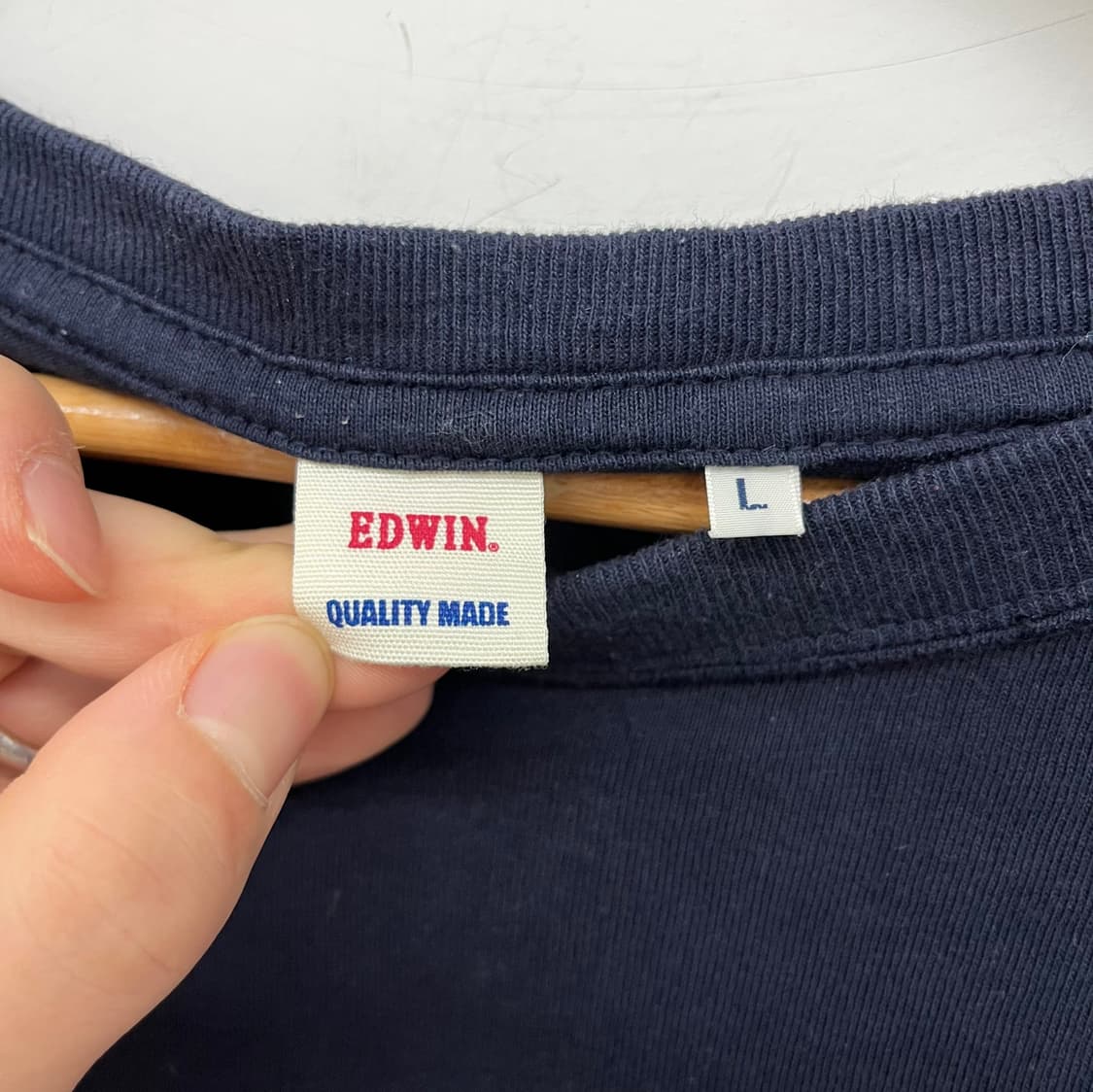 EDWIN 에드윈 박스로고 긴팔티셔츠 블랙  남L 상품이미지3