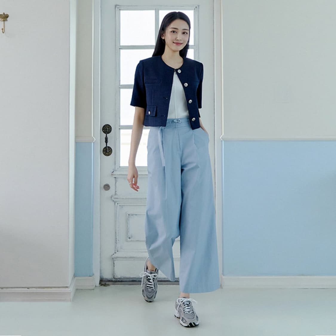 잇미샤 24 하이웨스트 턱 팬츠 상품이미지1