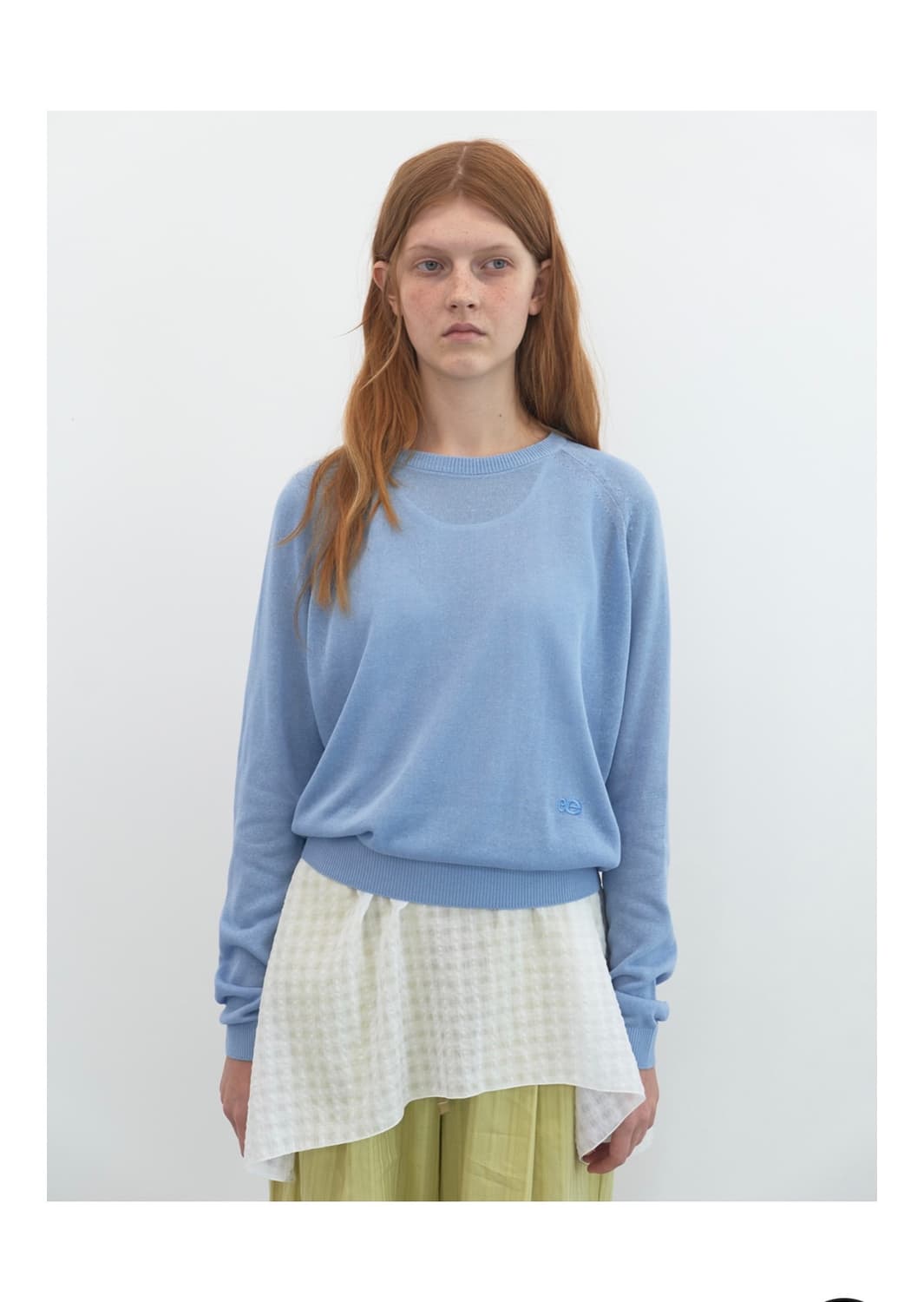 엔조블루스 넷 체크 슬리브리스 탑 (White) 상품이미지3