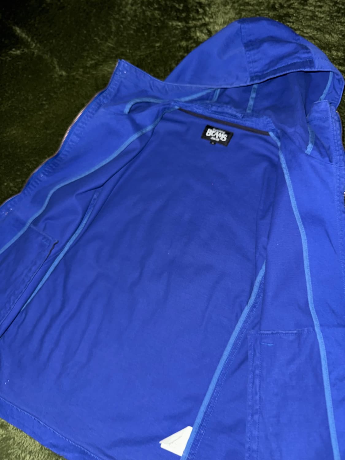 [M] BEAMS 빔즈 투웨이 후디드 코튼 자켓 블루 상품이미지5