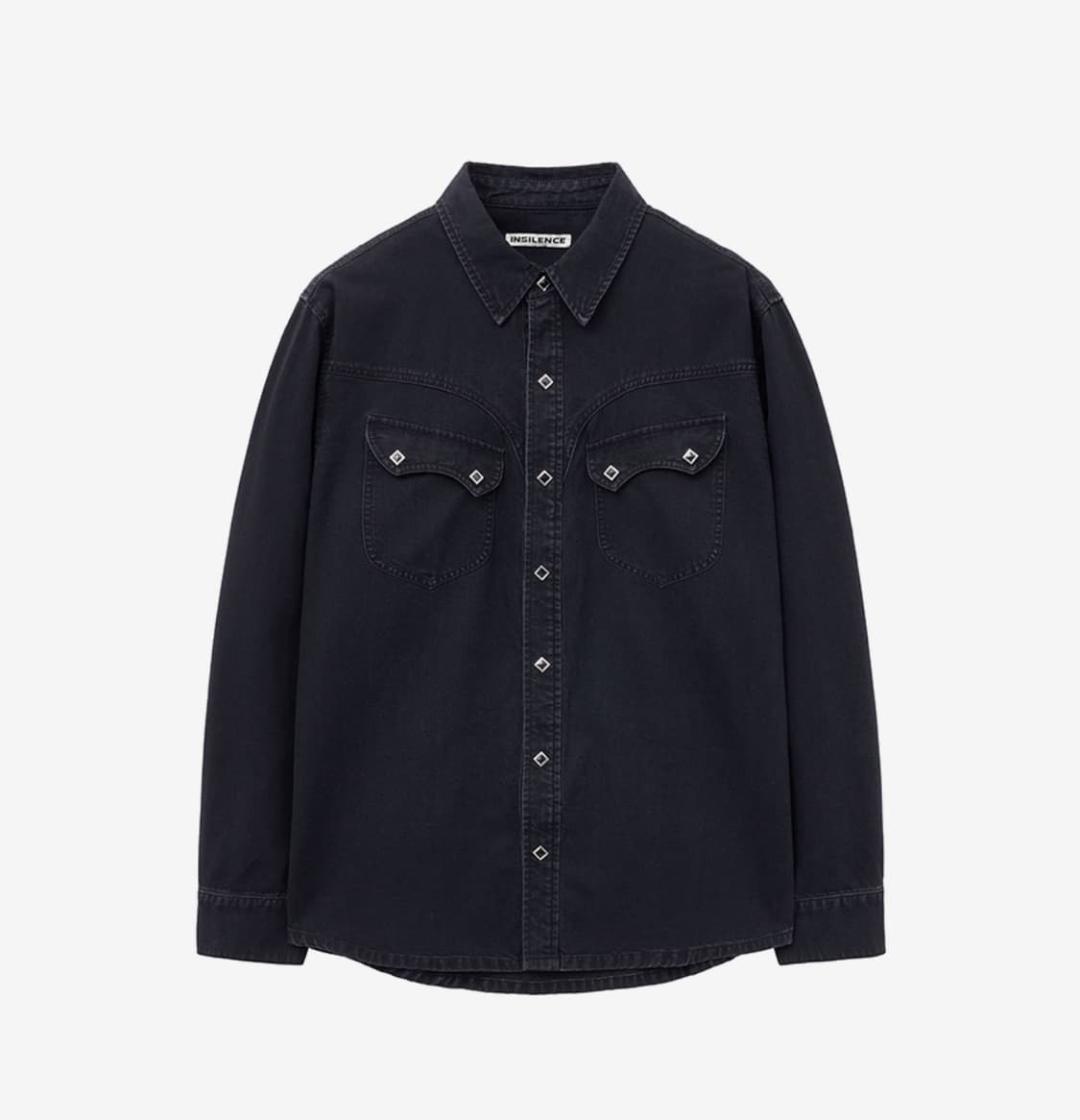 인사일런스 워시드 데님 웨스턴 셔츠 WASHED BLACK L사이즈 상품이미지5