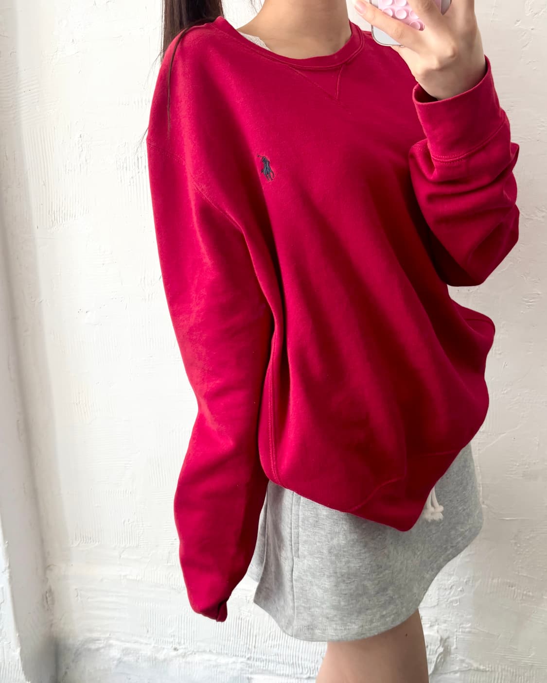 Polo 폴로 랄프로렌 레드컬러 코튼 맨투맨 상품이미지1