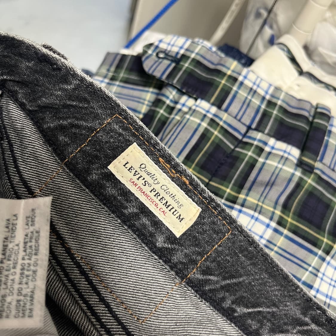 리바이스 501 블랙 데님 반바지 32 상품이미지2