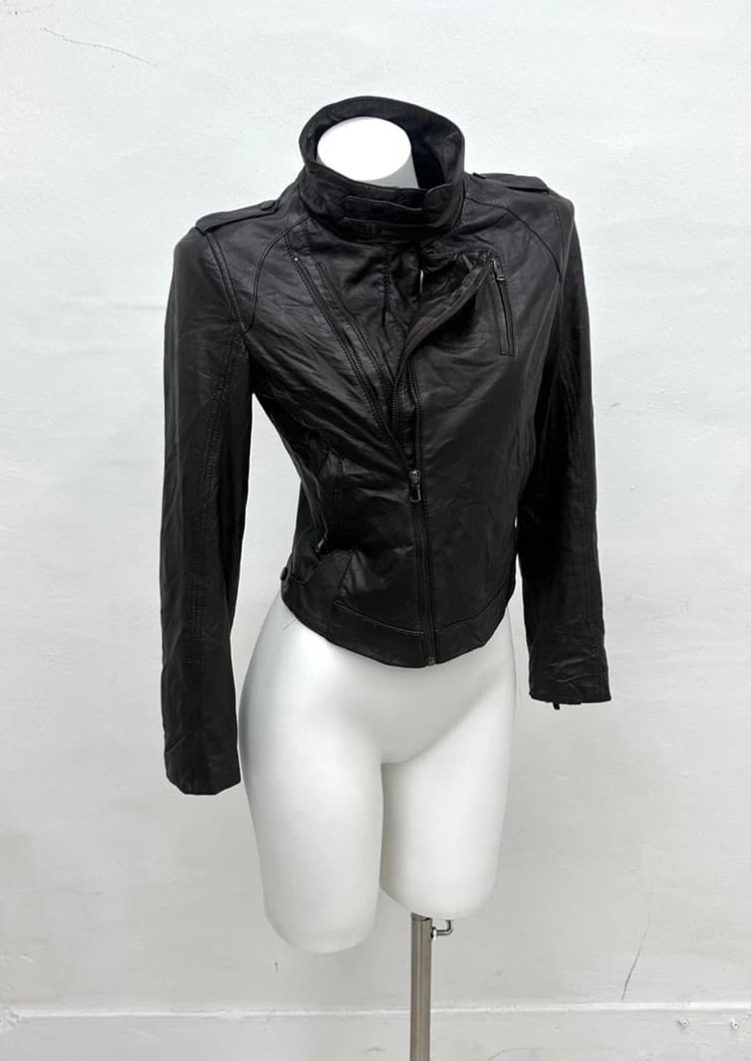 Vintage leather jacket black 상품이미지1