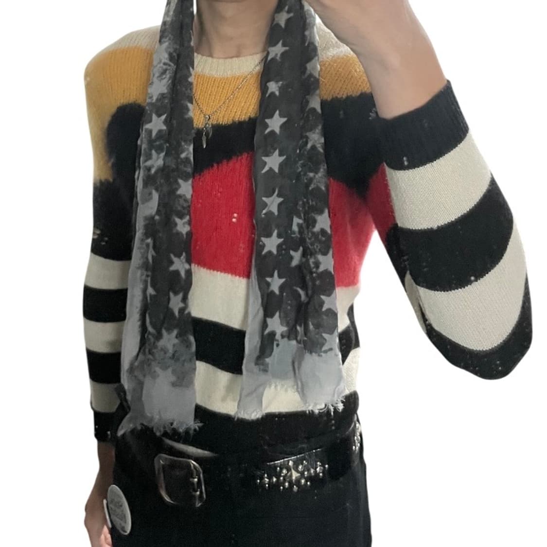 just cavalli 하프 모헤어 스트라이프 니트 S   상품이미지1