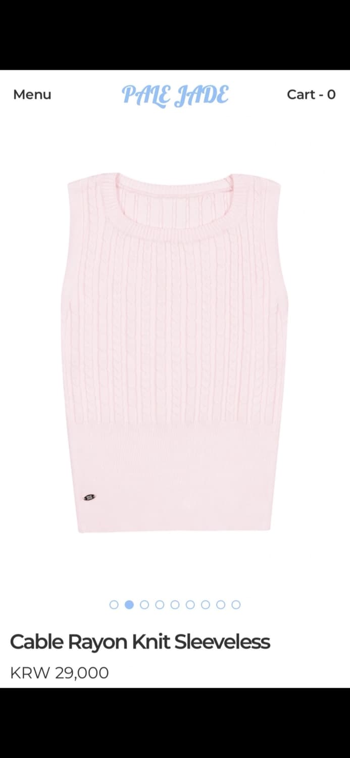 페일제이드 케이블 레이온 니트 슬리브리스 핑크 민트 상품이미지2