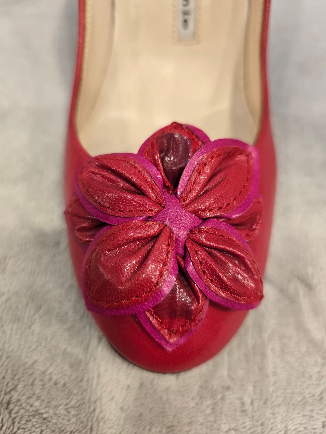 슈콤마보니 레드 플라워 하이힐 구두  36(230) 상품이미지8