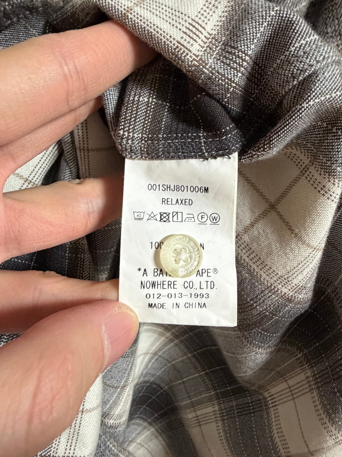 [XL] 베이프 에이프 헤드 원 포인트 플란넬 체크 셔츠 상품이미지6