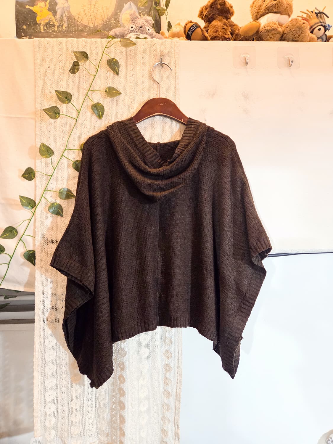 코코아 후드 케이프 가디건 상품이미지5