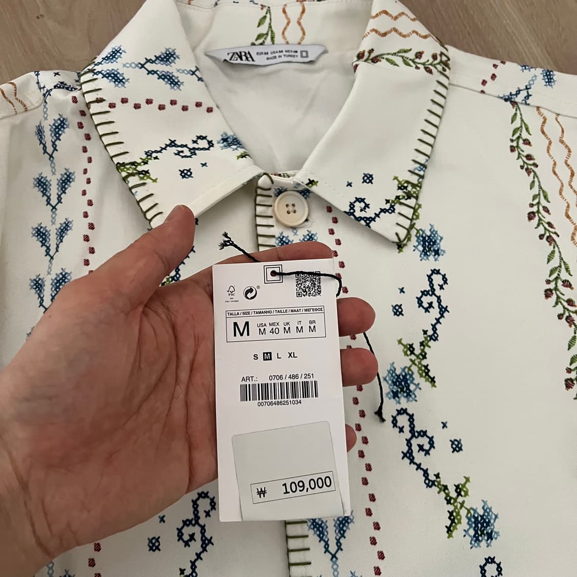 [ZARA] 자라 플로럴 자수 패턴 셔켓 상품이미지6