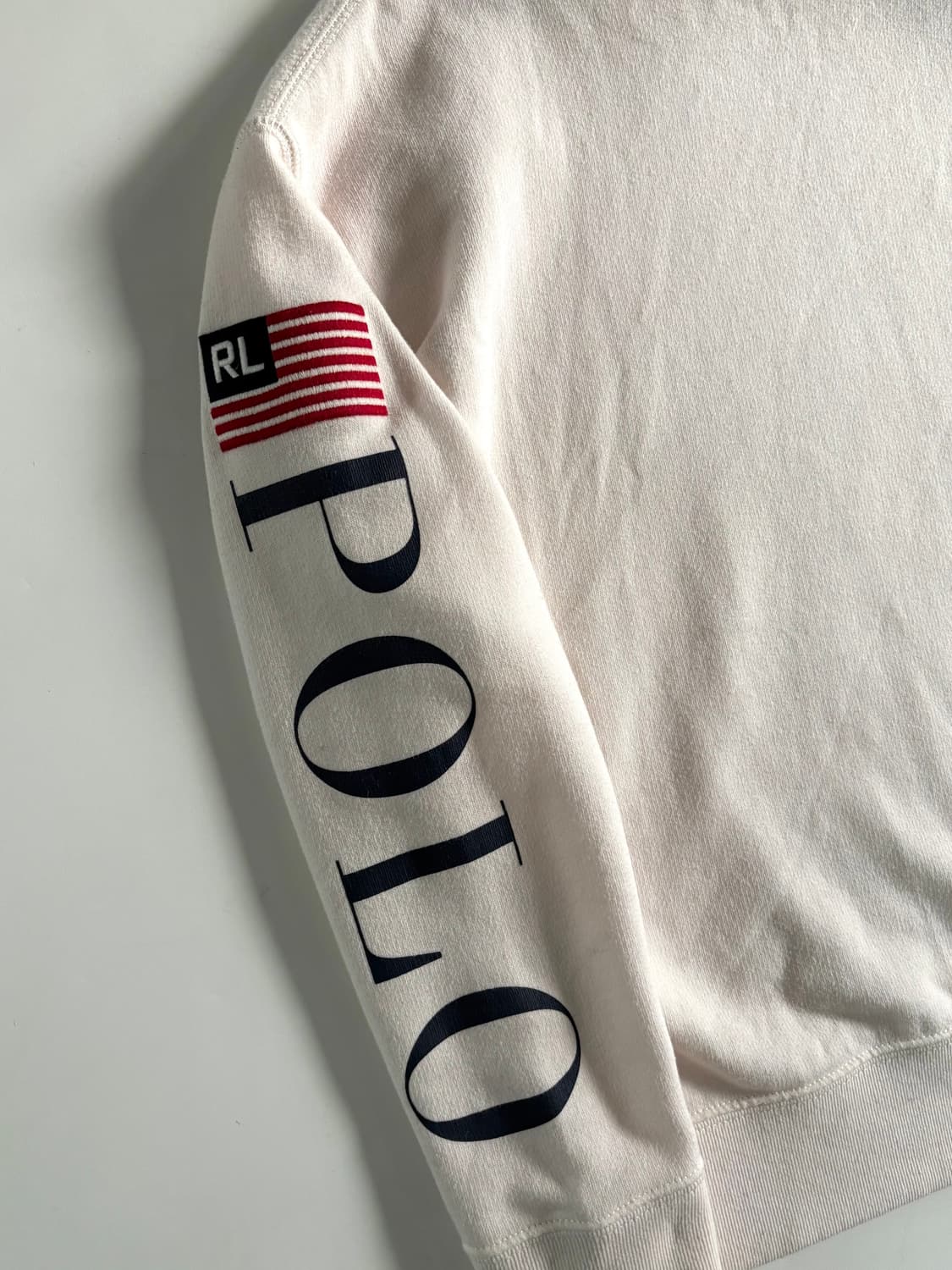 Polo 폴로 랄프로렌 신형라벨 아이보리 성조기 레터링 코튼 맨투맨 상품이미지5