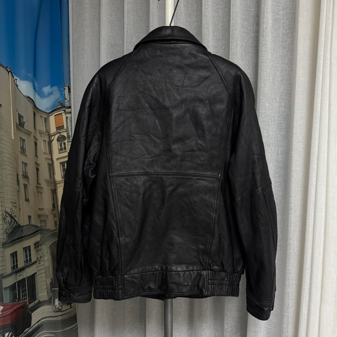 90’s 일본 빈티지 ASUKA COMO 가죽 자켓 블루종 상품이미지5