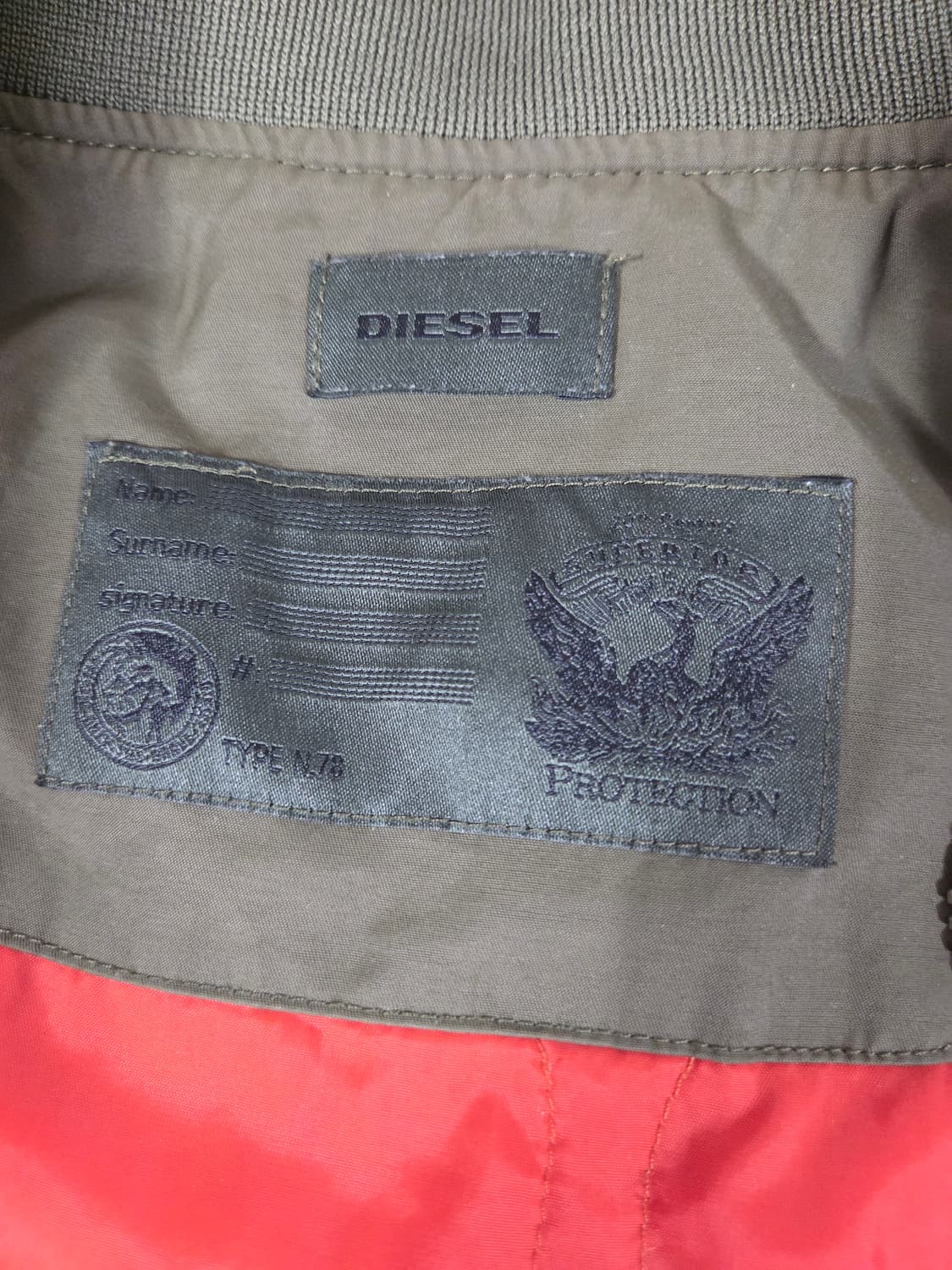 디젤 카키색 ma-1 봄버 자켓 상품이미지3