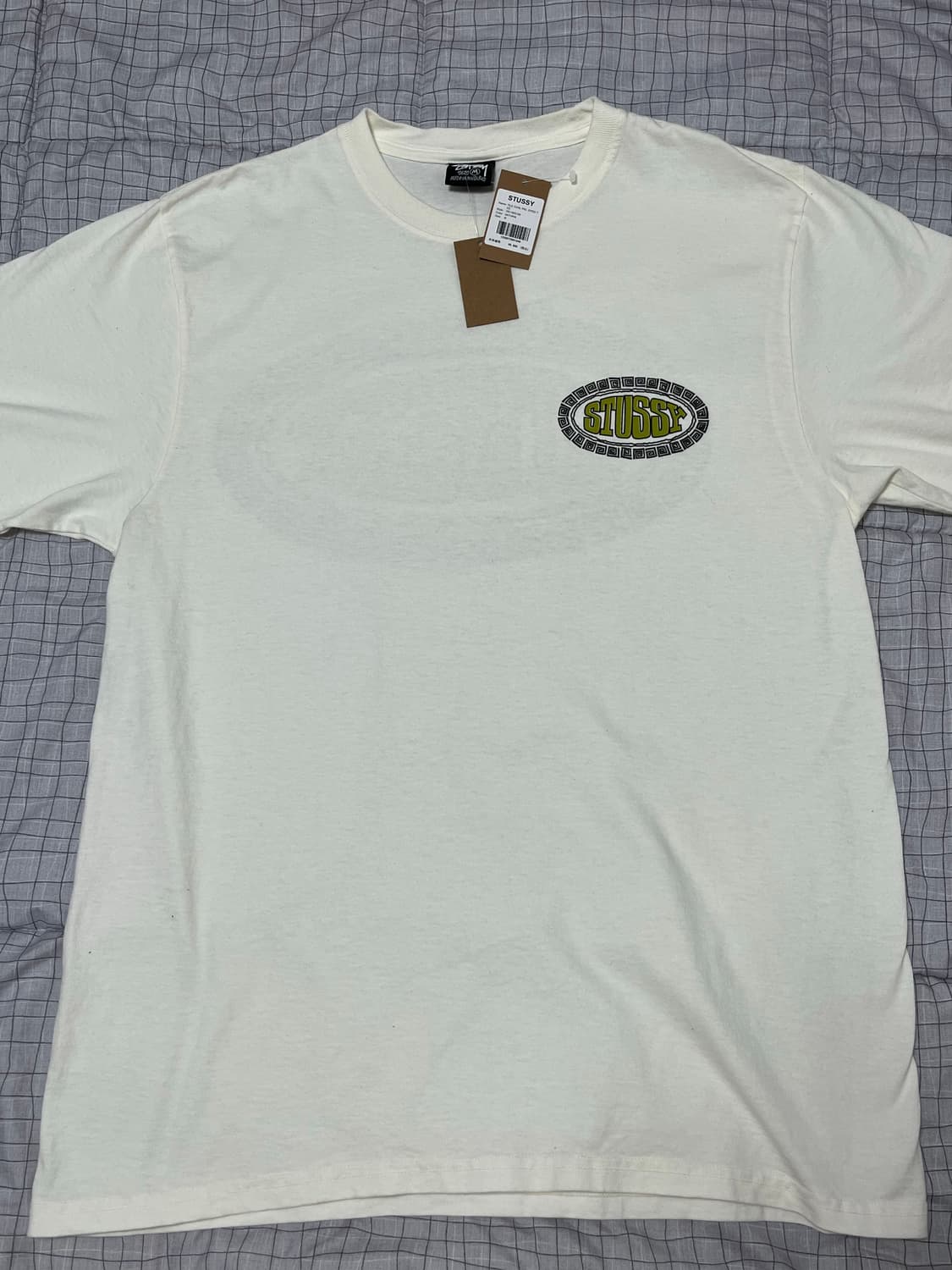 스투시 타일 오벌 피그먼트 다이드 티셔츠 아이보리 상품이미지1