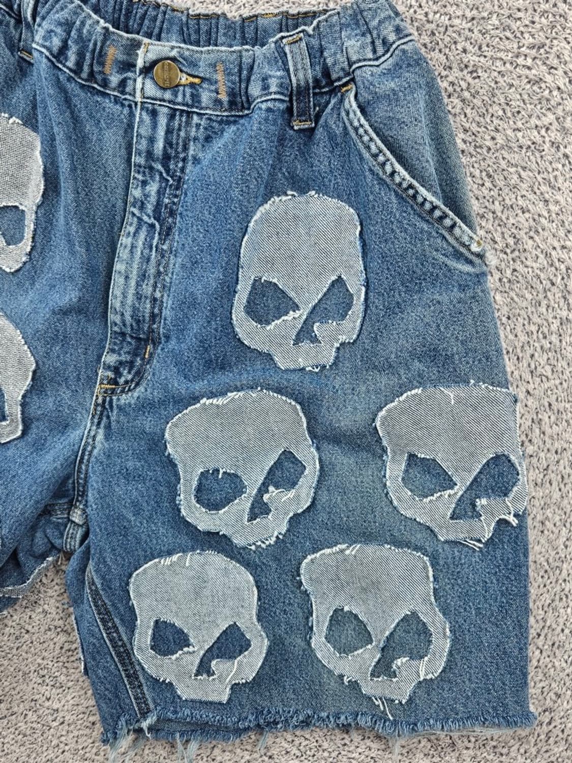 칼하트X할리데이비슨 커스텀 데님 쇼츠 반바지 (42"추정) / 11646 상품이미지6