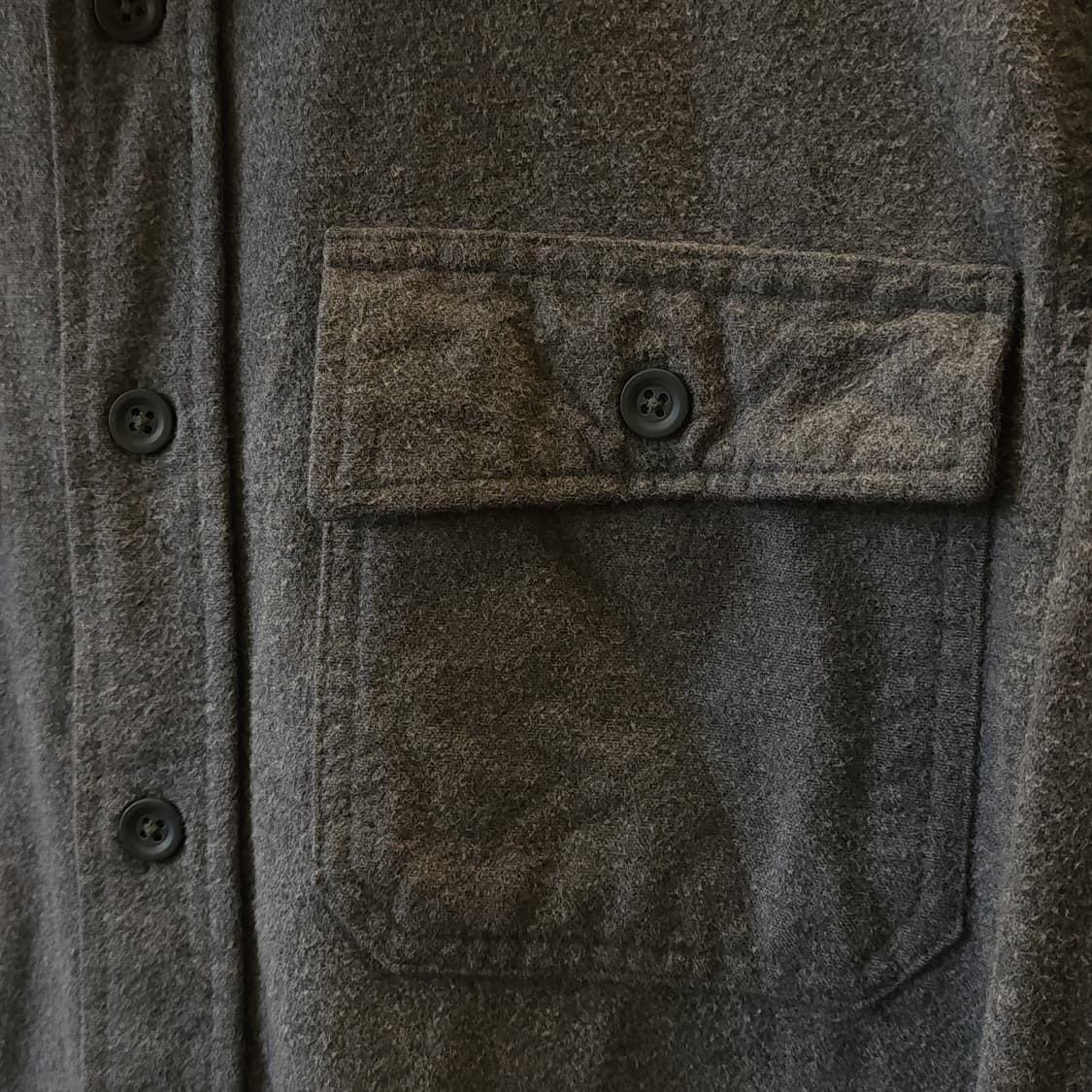 90s 엘엘빈 헤비코튼 투포켓 워크셔츠 샤모아 셔츠 그레이 m 상품이미지7