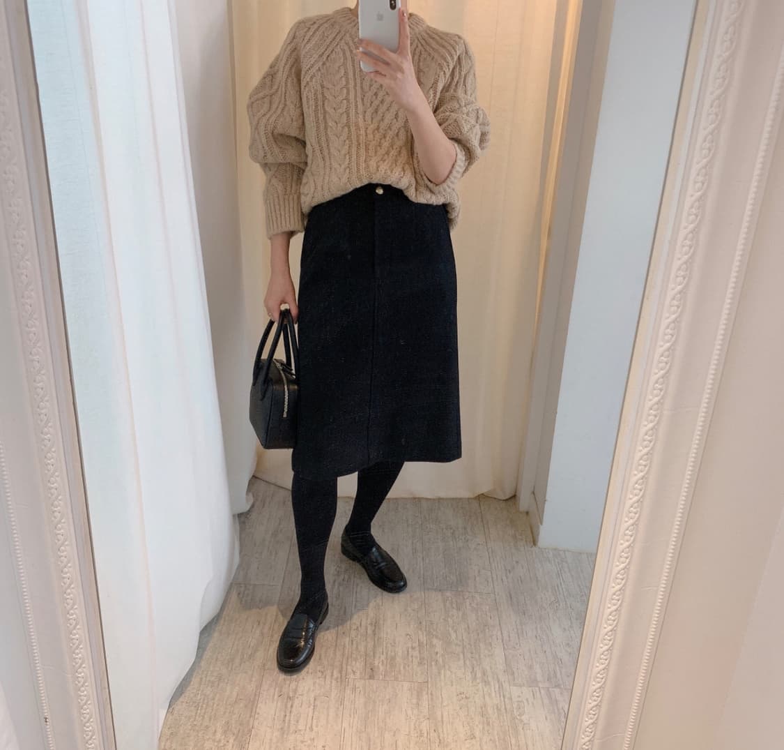 헬베티카 제니 울 스커트 - 블랙 상품이미지3