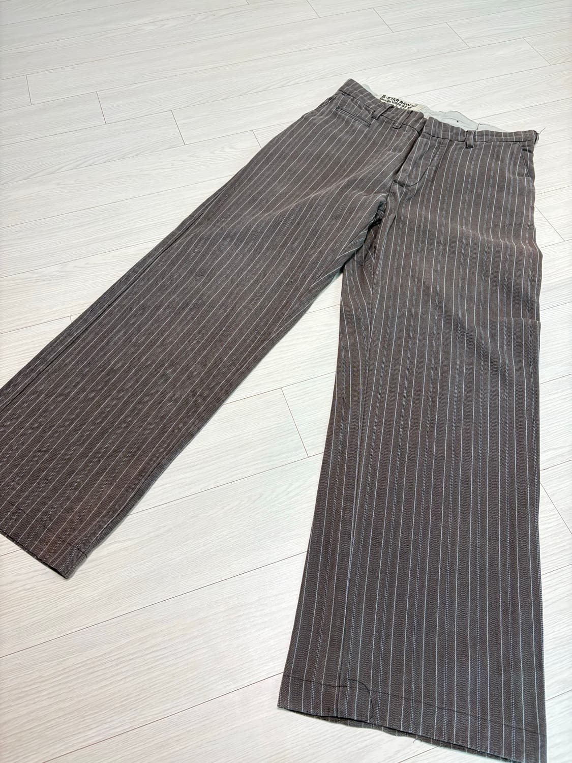 빈티지 스트라이프 브라운 워크 팬츠 32인치 워크 밀리터리 아메카지 상품이미지4