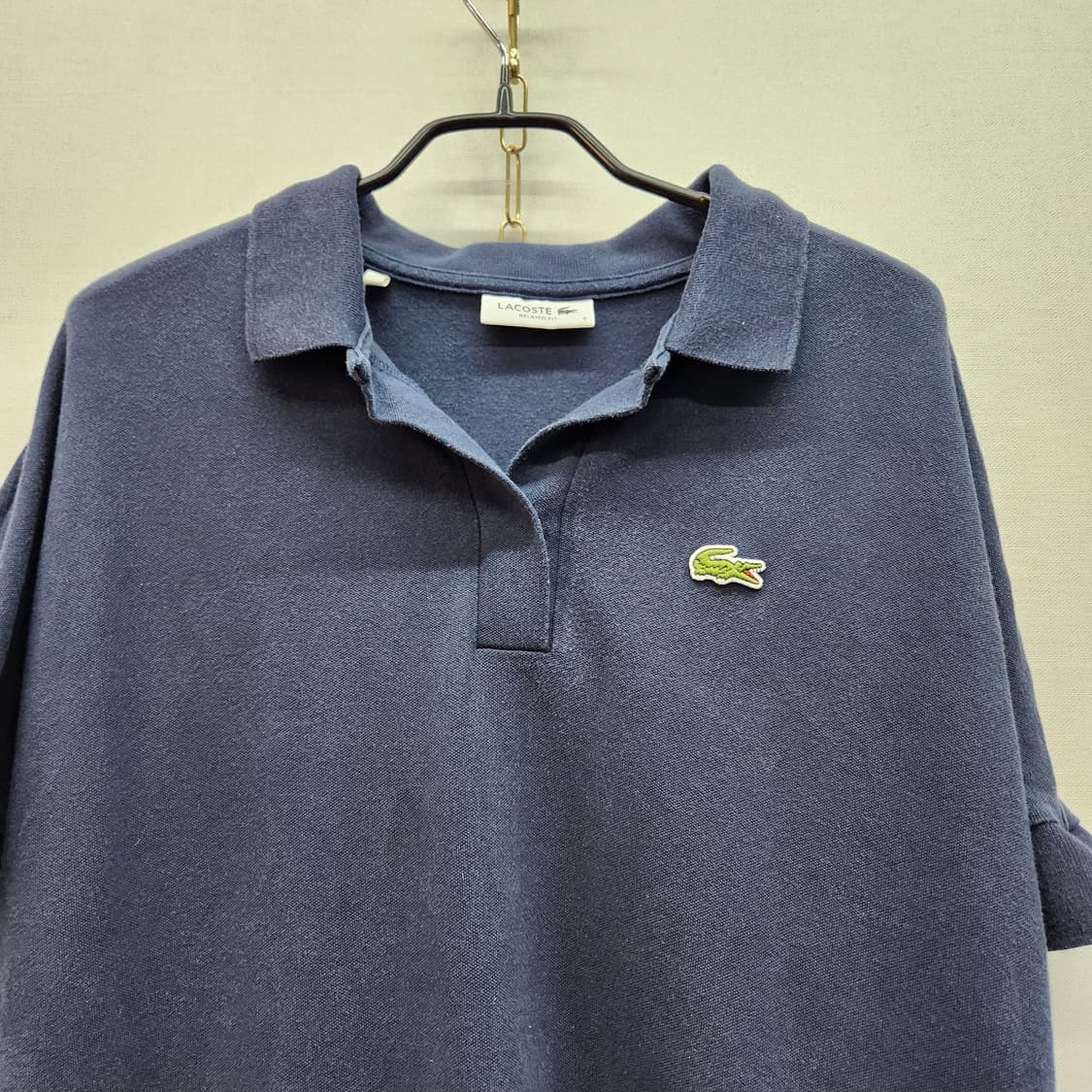 라코스테 로고 오픈 크롭 반팔카라 S(M) 상품이미지2