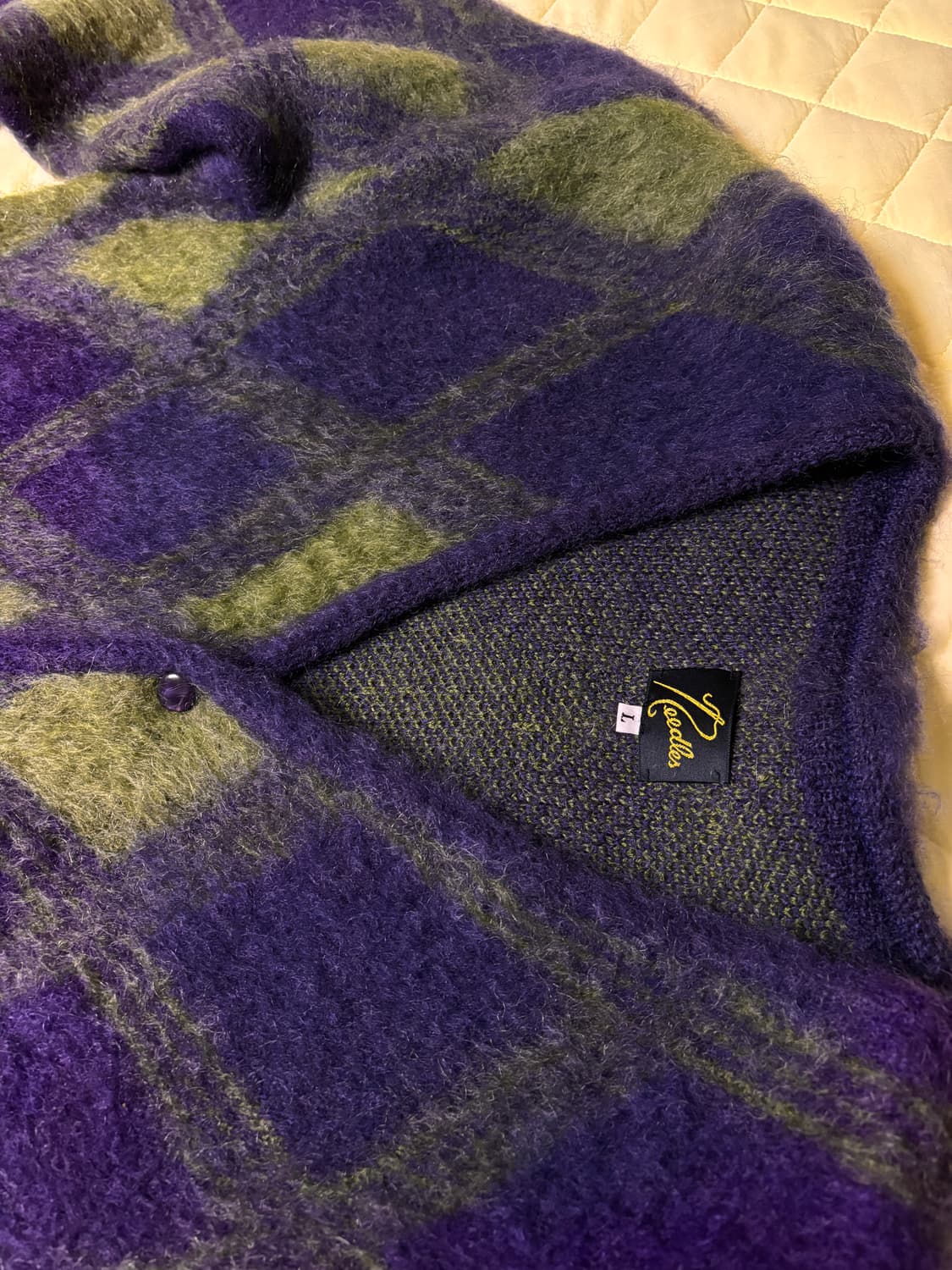 니들스 모헤어 가디건 아가일 상품이미지4