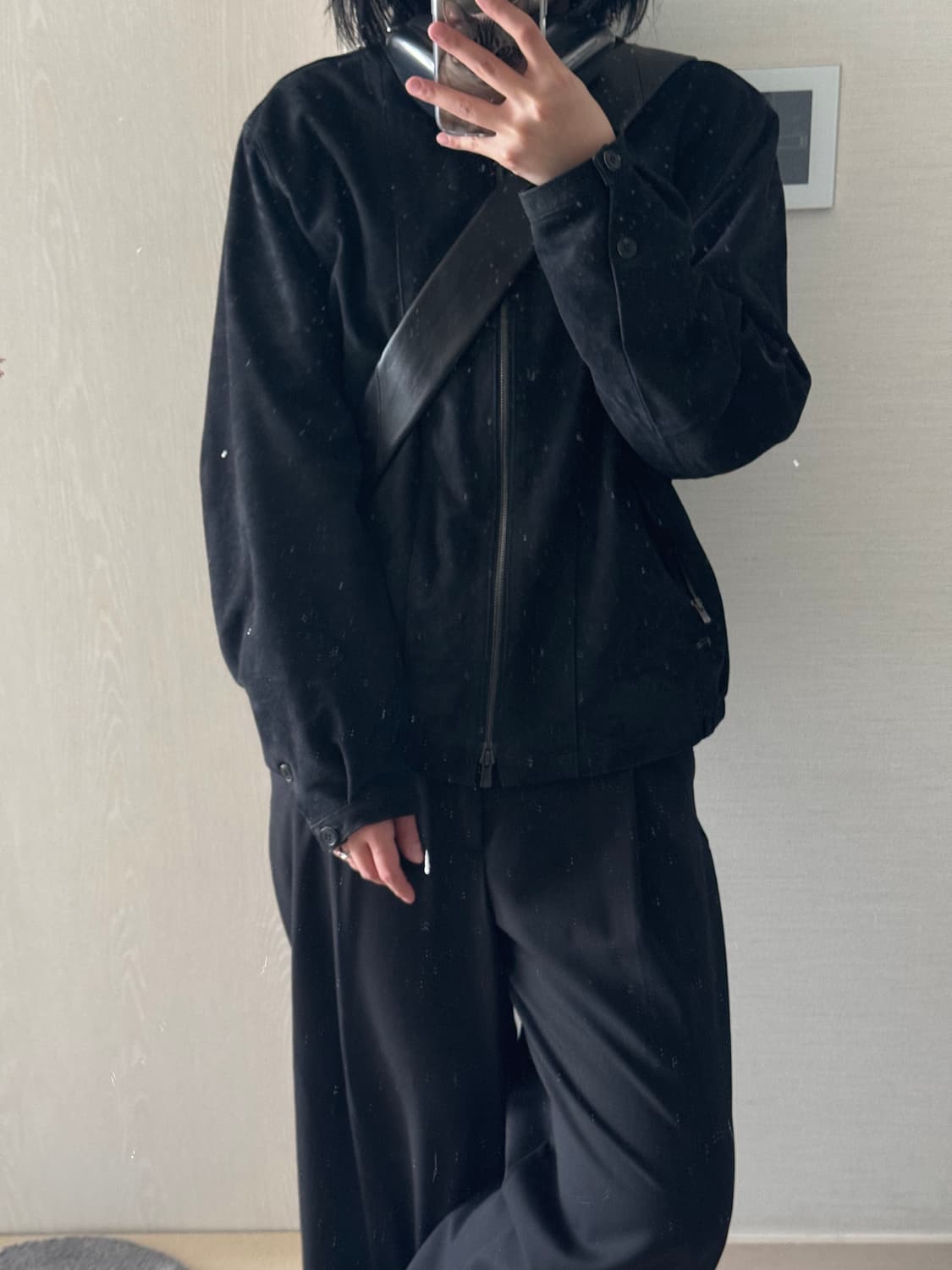 해칭룸 헤링턴 레더 스웨이드 자켓 다크네이비 2사이즈 상품이미지1