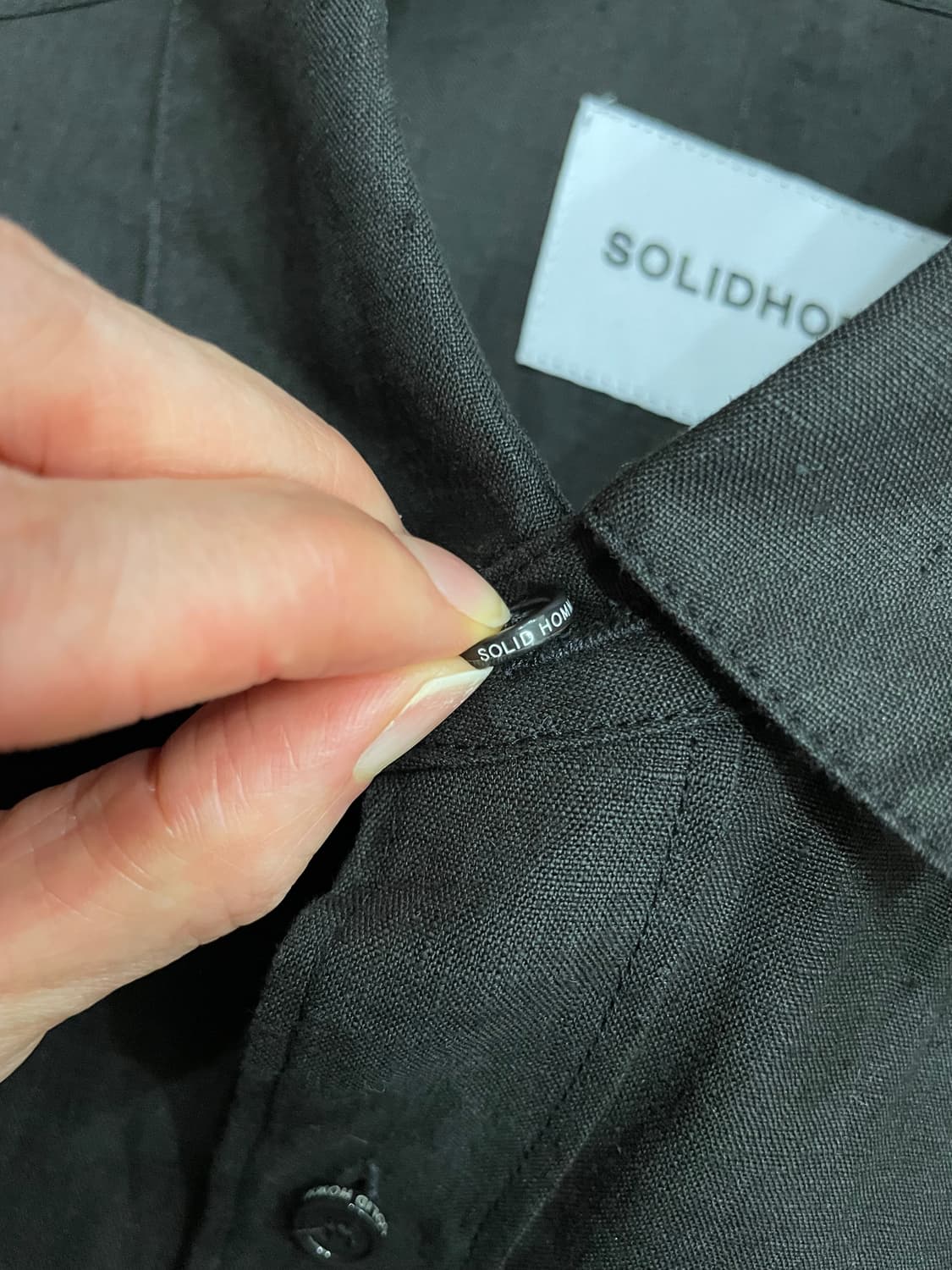 솔리드옴므 블랙 린넨 셔츠 46 상품이미지7