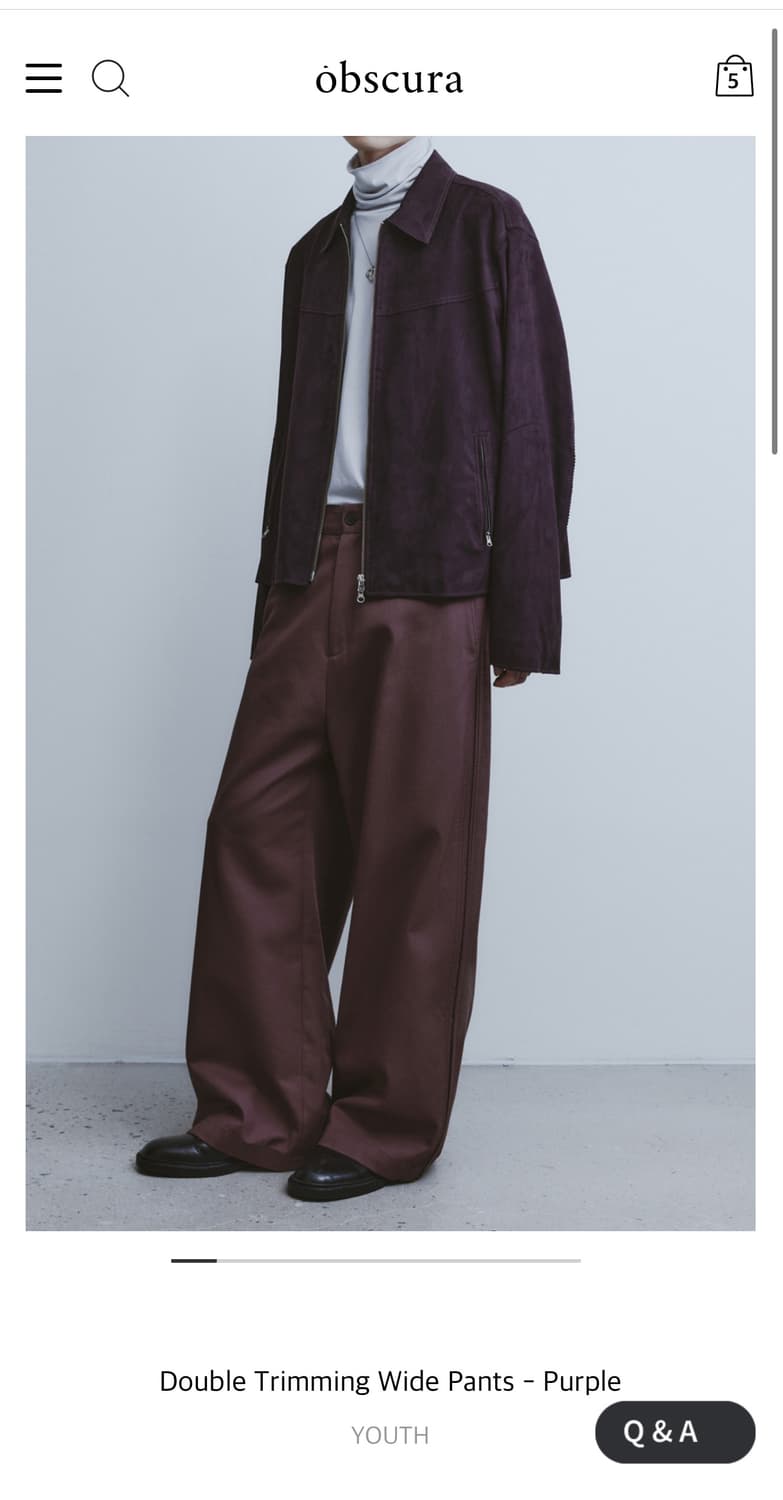 유스 더블트리밍 와이드팬츠 상품이미지1