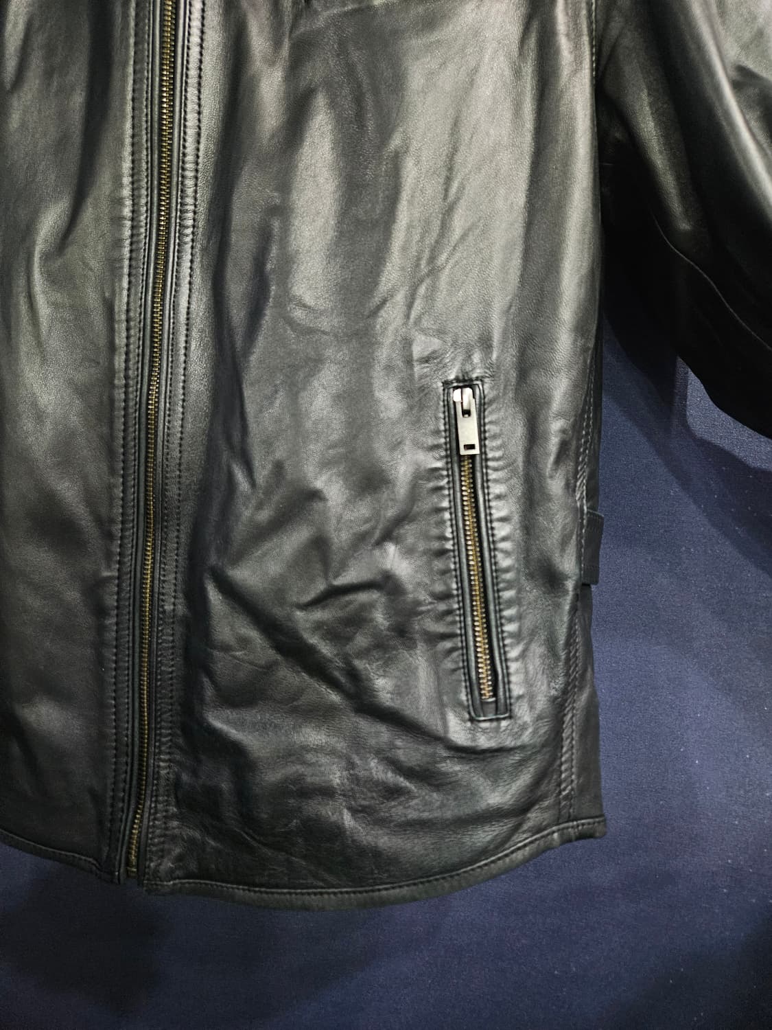 워모 블랙 남성 슬림핏 100 양가죽 자켓  상품이미지6