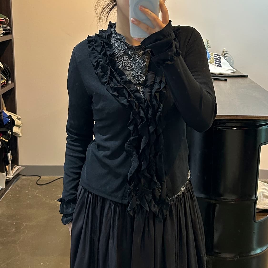 블랙 프릴 가디건 상품이미지2