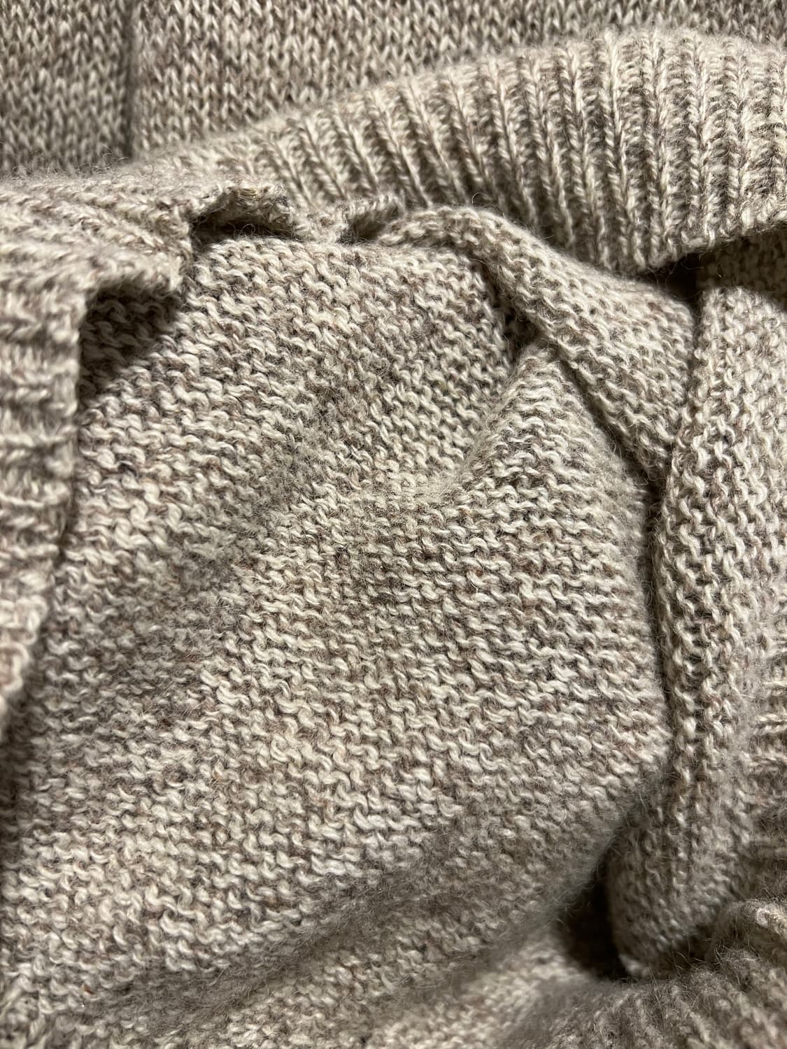 [M]90's Made in USA 헨리넥 엘보패치 멜란지 울 니트 상품이미지6